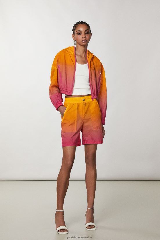 vestir mx Patrizia Pepe mujer pantalones cortos de nailon para correr fuxia naranja degradada 66024R240
