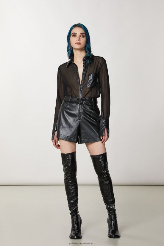 vestir mx Patrizia Pepe mujer pantalones cortos delgados esenciales Nerón 66024R184