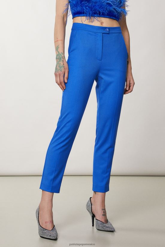vestir mx Patrizia Pepe mujer pantalones pitillo de franela rayo azul 66024R4