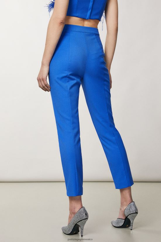 vestir mx Patrizia Pepe mujer pantalones pitillo de franela rayo azul 66024R4