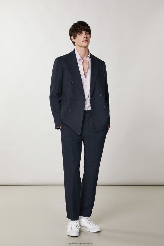 vestir mx Patrizia Pepe hombres joggers de lino Marina Real 66024R1018