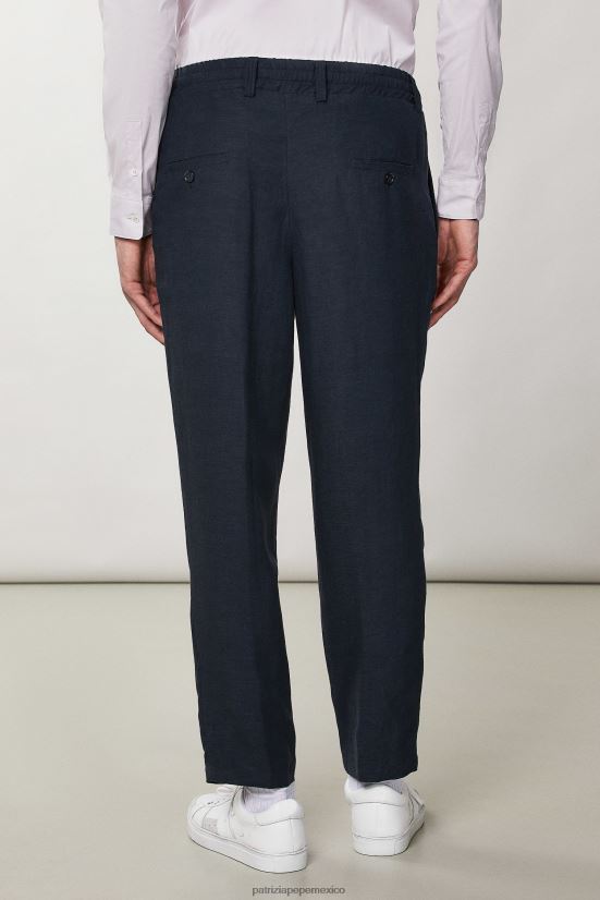 vestir mx Patrizia Pepe hombres joggers de lino Marina Real 66024R1018