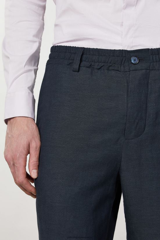 vestir mx Patrizia Pepe hombres joggers de lino Marina Real 66024R1018