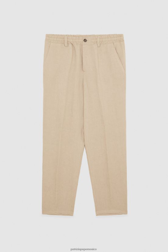 vestir mx Patrizia Pepe hombres joggers de lino curry beige 66024R1012