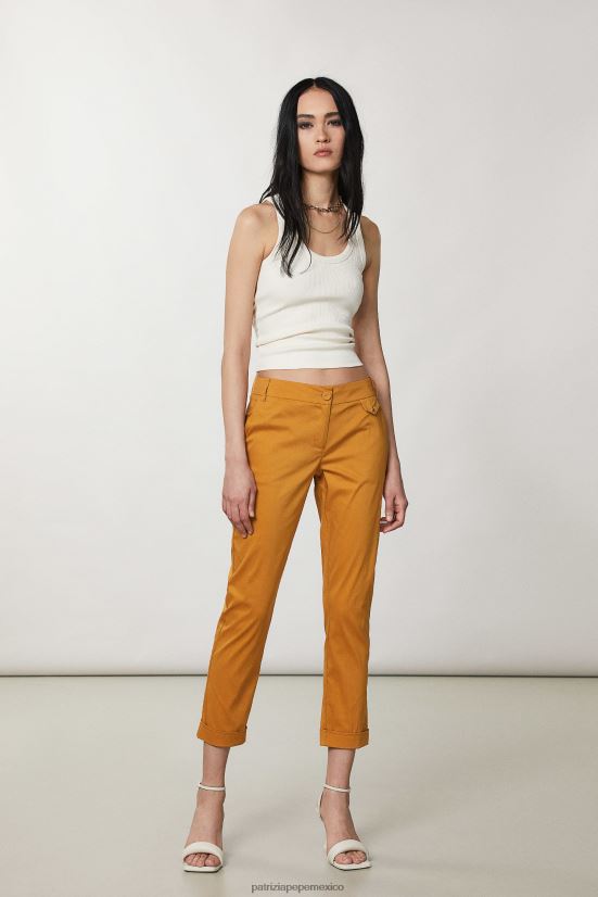 vestir mx Patrizia Pepe mujer chinos de popelín de algodón caramelo de verano 66024R223