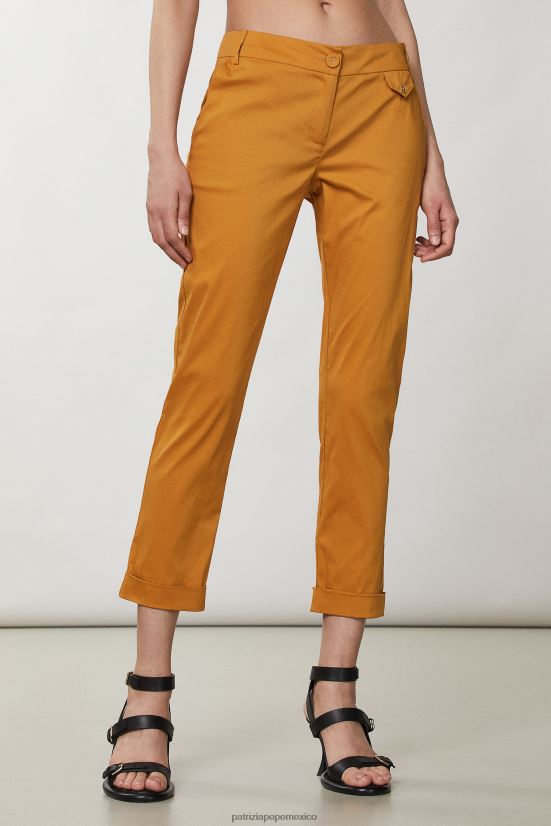 vestir mx Patrizia Pepe mujer chinos de popelín de algodón caramelo de verano 66024R223