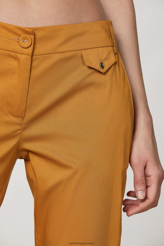 vestir mx Patrizia Pepe mujer chinos de popelín de algodón caramelo de verano 66024R223