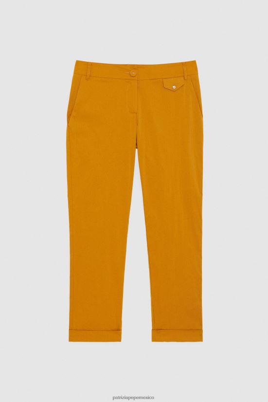 vestir mx Patrizia Pepe mujer chinos de popelín de algodón caramelo de verano 66024R223