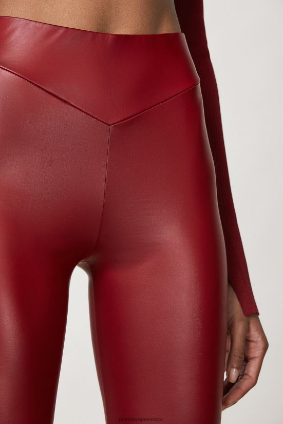 vestir mx Patrizia Pepe mujer leggings ajustados de punto rojo marciano 66024R55