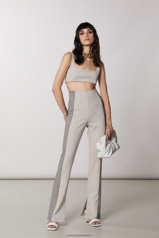 vestir mx Patrizia Pepe mujer pantalones ajustados de cintura alta mezcla natural 66024R429