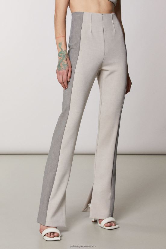 vestir mx Patrizia Pepe mujer pantalones ajustados de cintura alta mezcla natural 66024R429