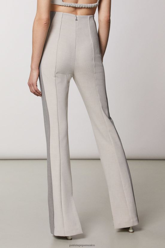 vestir mx Patrizia Pepe mujer pantalones ajustados de cintura alta mezcla natural 66024R429