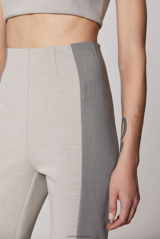 vestir mx Patrizia Pepe mujer pantalones ajustados de cintura alta mezcla natural 66024R429