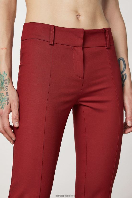 vestir mx Patrizia Pepe mujer pantalones delgados rojo marciano 66024R101