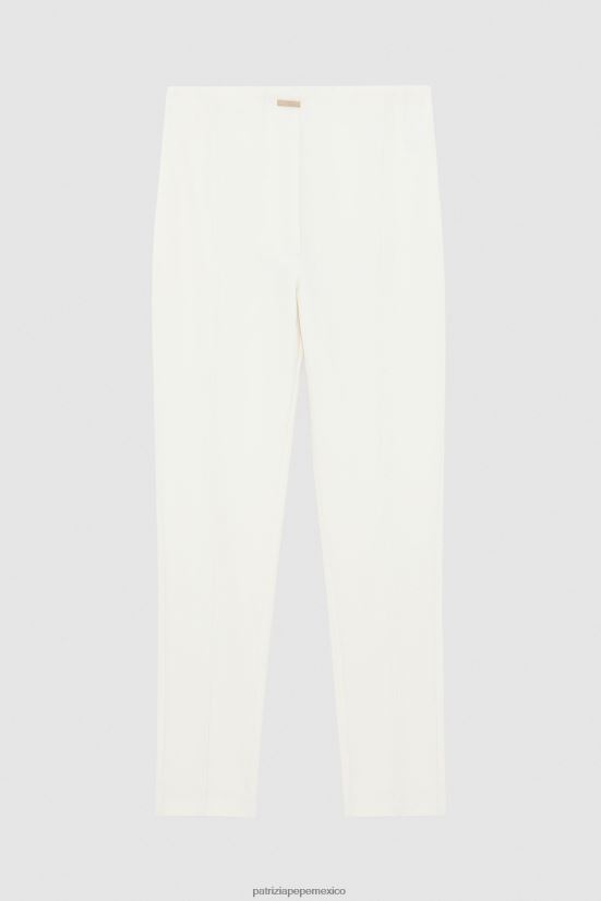 vestir mx Patrizia Pepe mujer pantalones pitillo ajustados coco blanco 66024R283