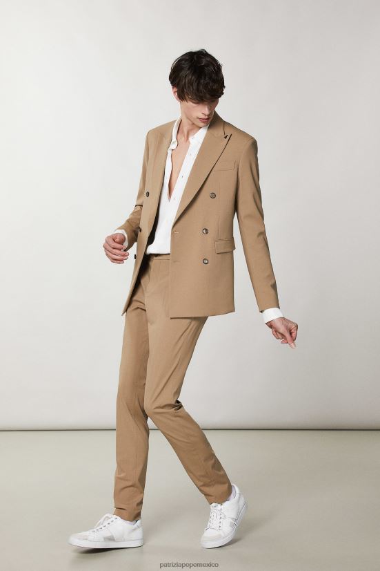 vestir mx Patrizia Pepe hombres pantalones de lona delgados nuevo azúcar moreno 66024R1047