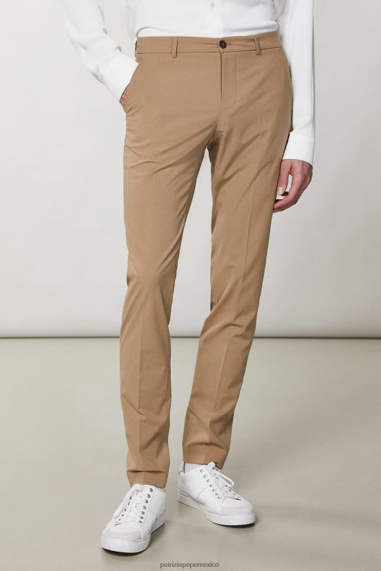 vestir mx Patrizia Pepe hombres pantalones de lona delgados nuevo azúcar moreno 66024R1047