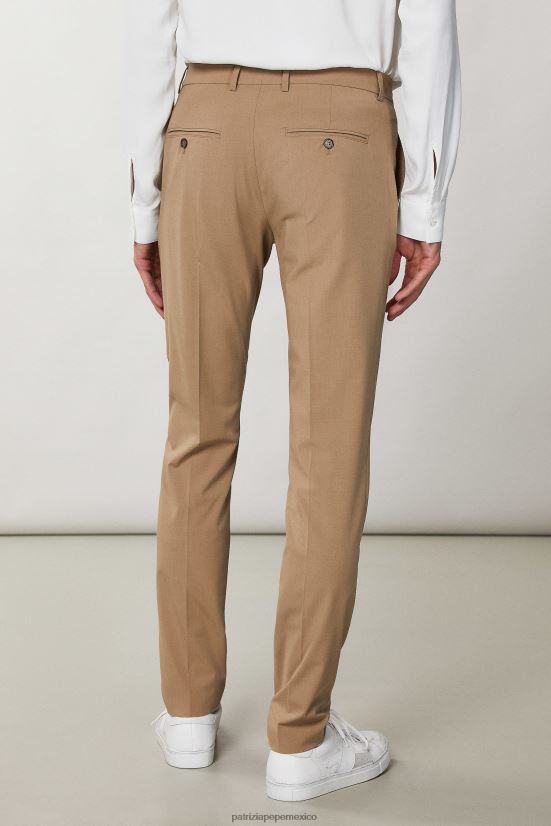 vestir mx Patrizia Pepe hombres pantalones de lona delgados nuevo azúcar moreno 66024R1047