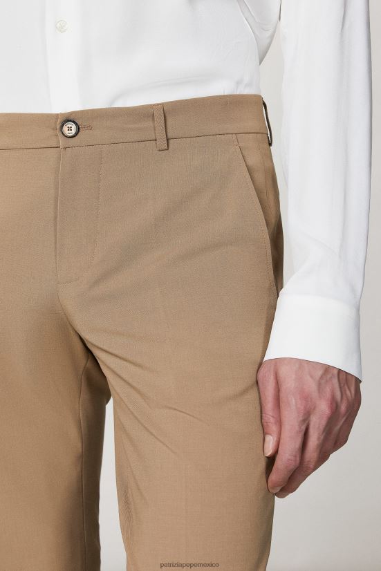 vestir mx Patrizia Pepe hombres pantalones de lona delgados nuevo azúcar moreno 66024R1047