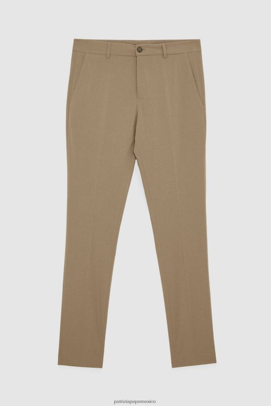 vestir mx Patrizia Pepe hombres pantalones de lona delgados nuevo azúcar moreno 66024R1047