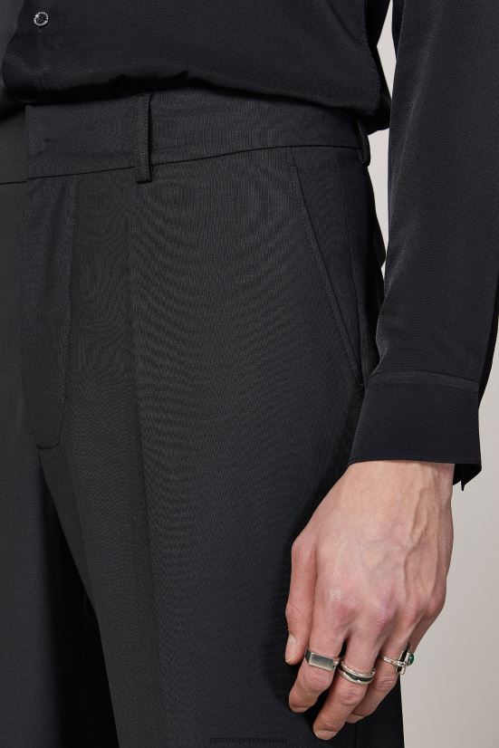 vestir mx Patrizia Pepe hombres pantalones rectos de lana fría vinilo nero 66024R1036
