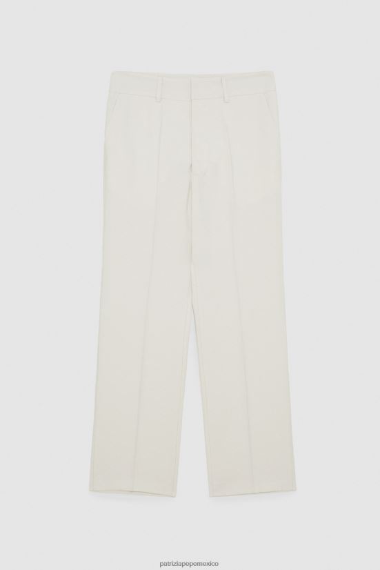 vestir mx Patrizia Pepe hombres pantalones rectos de sarga blanco mantecoso 66024R1017