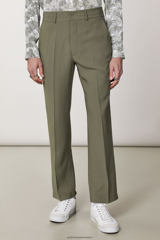vestir mx Patrizia Pepe hombres pantalones rectos de sarga oliva capuleto 66024R1005