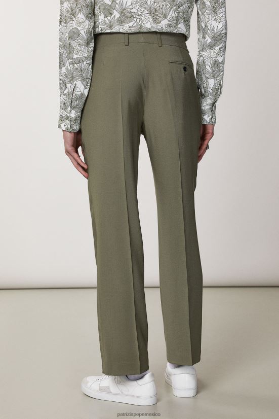 vestir mx Patrizia Pepe hombres pantalones rectos de sarga oliva capuleto 66024R1005