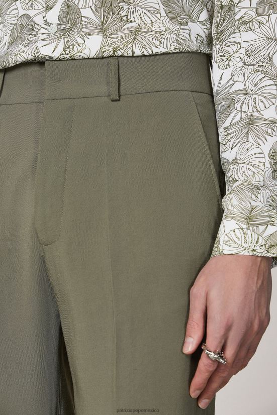 vestir mx Patrizia Pepe hombres pantalones rectos de sarga oliva capuleto 66024R1005