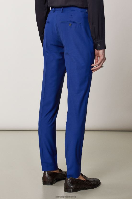 vestir mx Patrizia Pepe hombres pantalones slim de lana fresca campana azul 66024R1020
