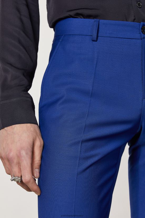 vestir mx Patrizia Pepe hombres pantalones slim de lana fresca campana azul 66024R1020