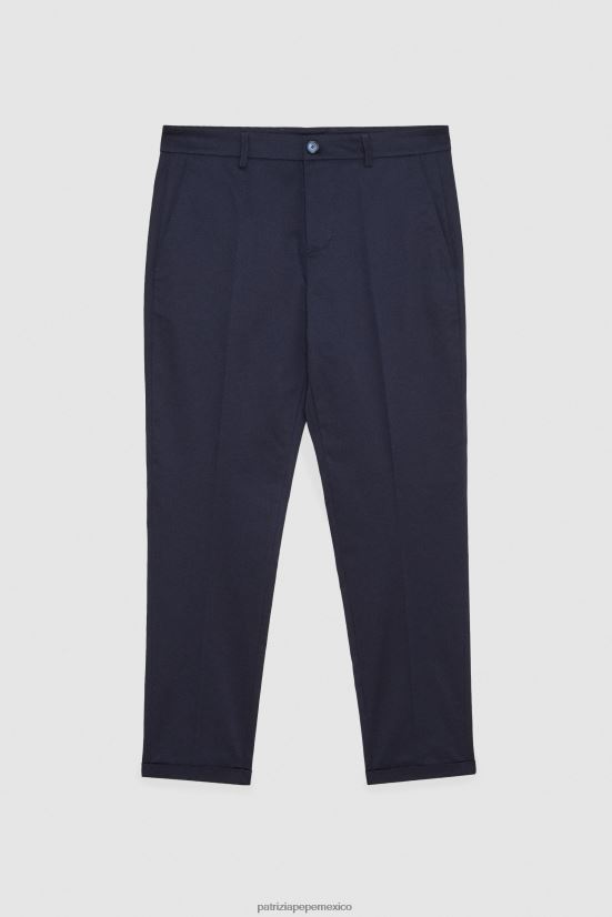vestir mx Patrizia Pepe hombres pantalones slim fit hasta los tobillos Marina Real 66024R1027