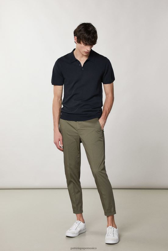 vestir mx Patrizia Pepe hombres pantalones slim fit hasta los tobillos oliva capuleto 66024R1010