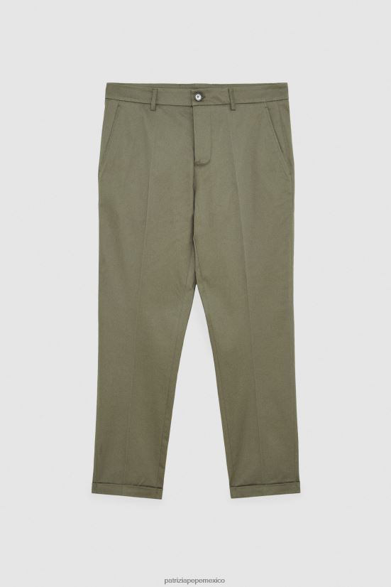 vestir mx Patrizia Pepe hombres pantalones slim fit hasta los tobillos oliva capuleto 66024R1010