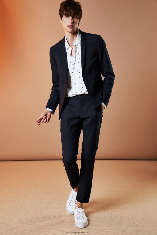 vestir mx Patrizia Pepe hombres pantalones tobilleros de poliviscosa Marina Real 66024R1028