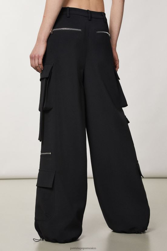 vestir mx Patrizia Pepe mujer pantalones cargo de crepé Nerón 66024R21