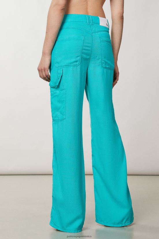 vestir mx Patrizia Pepe mujer pantalones largos de tencel agua verde 66024R603