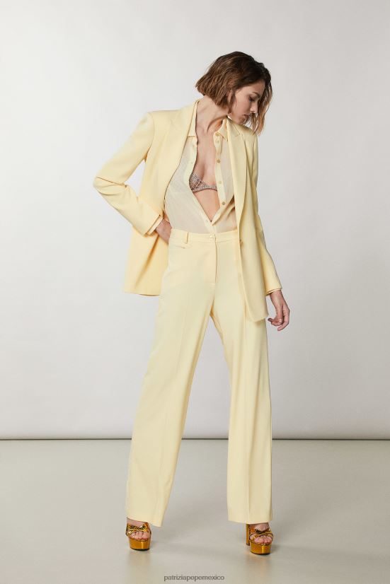 vestir mx Patrizia Pepe mujer pantalones palazzo claridad amarilla 66024R300