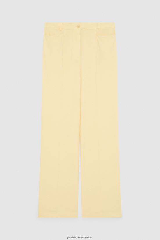 vestir mx Patrizia Pepe mujer pantalones palazzo claridad amarilla 66024R300
