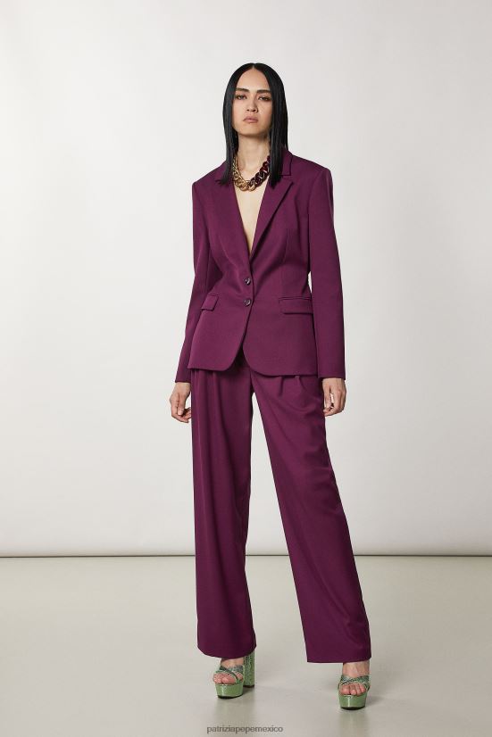 vestir mx Patrizia Pepe mujer pantalones palazzo con cinturón morado futurista 66024R37