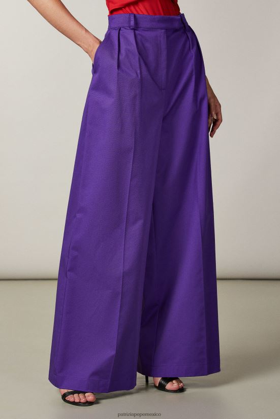 vestir mx Patrizia Pepe mujer pantalones palazzo de corte boyfriend violeta sexy 66024R576