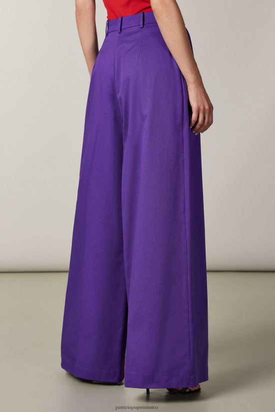 vestir mx Patrizia Pepe mujer pantalones palazzo de corte boyfriend violeta sexy 66024R576