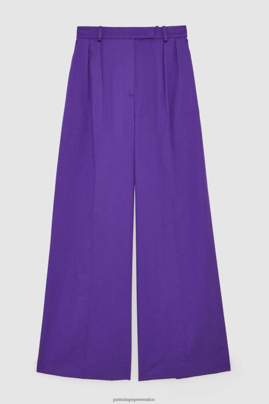 vestir mx Patrizia Pepe mujer pantalones palazzo de corte boyfriend violeta sexy 66024R576