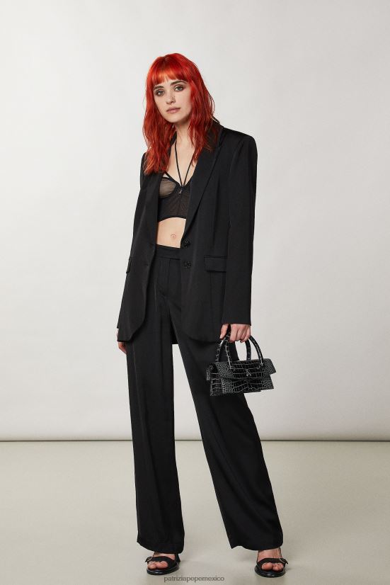 vestir mx Patrizia Pepe mujer pantalones palazzo de raso Nerón 66024R290