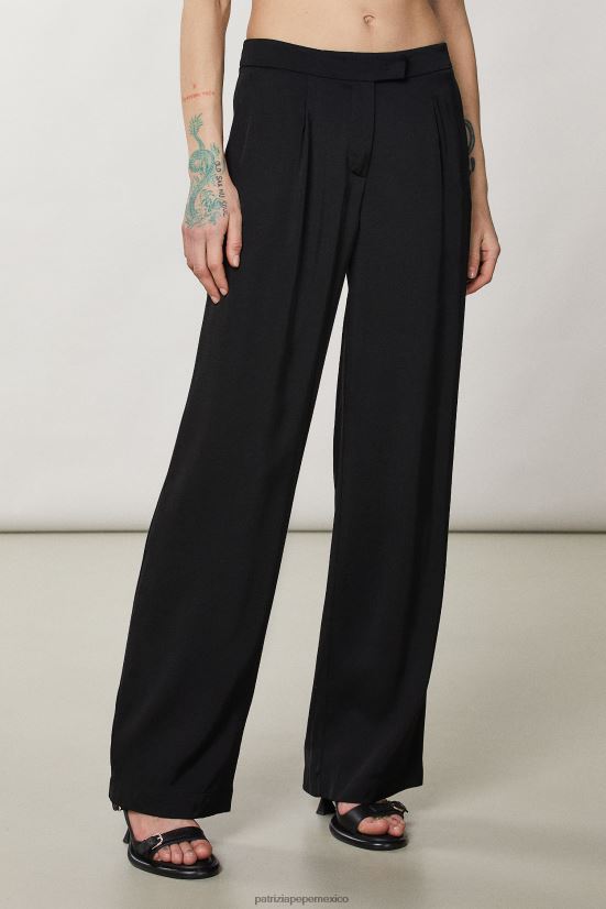 vestir mx Patrizia Pepe mujer pantalones palazzo de raso Nerón 66024R290