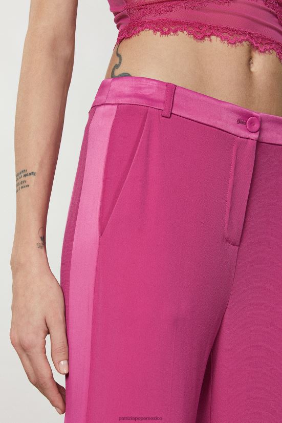 vestir mx Patrizia Pepe mujer pantalones palazzo de raso ceremonia fucsia 66024R264