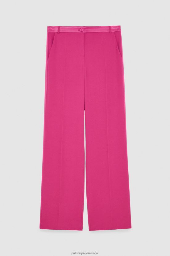 vestir mx Patrizia Pepe mujer pantalones palazzo de raso ceremonia fucsia 66024R264