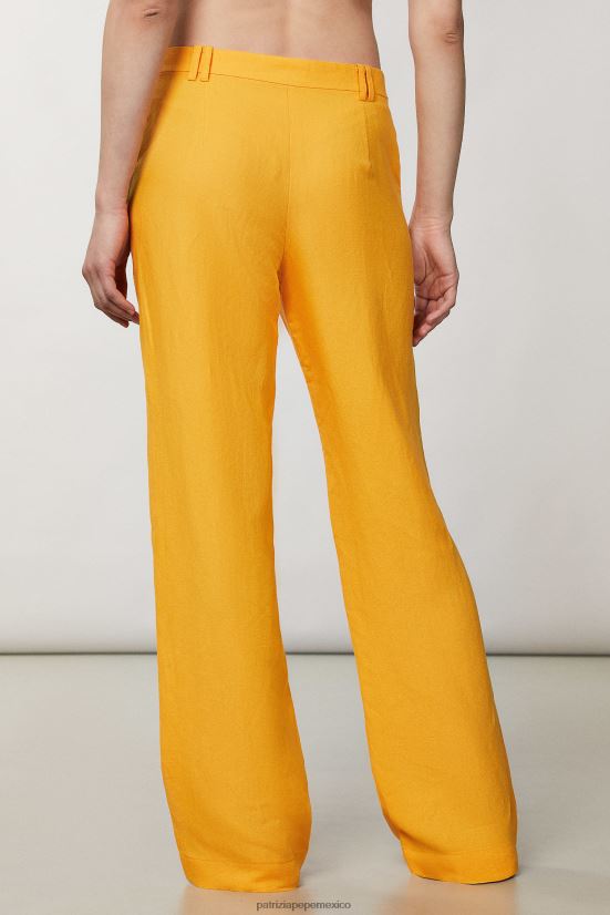 vestir mx Patrizia Pepe mujer pantalones palazzo de talle bajo naranja jugosa 66024R215