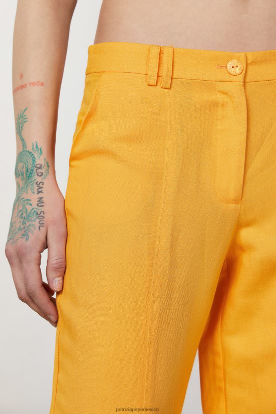vestir mx Patrizia Pepe mujer pantalones palazzo de talle bajo naranja jugosa 66024R215