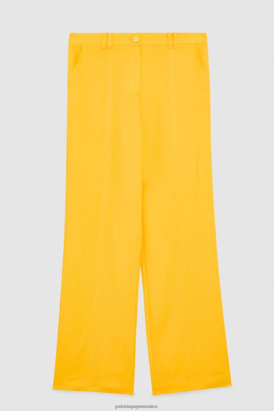 vestir mx Patrizia Pepe mujer pantalones palazzo de talle bajo naranja jugosa 66024R215